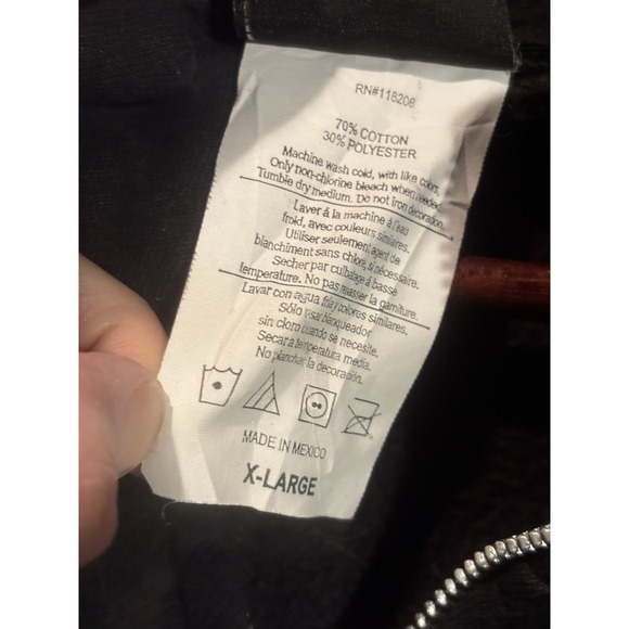 Vintage Harley Davidson Hoodie Black Mens XL Zip Mad River Sandusky OH Biker - Picture 6 of 12